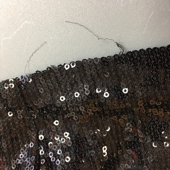 Black Sequin Mini Skirt Urban Vibe Medium - Picture 5 of 6